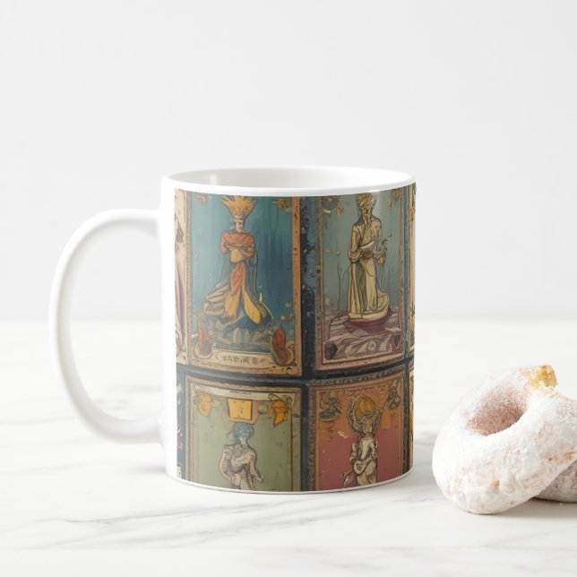 Caneca De Café Cartões de Tarot (Com Donut)