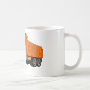 Caneca De Café Cartografia de Caminhão de Bomba Laranja