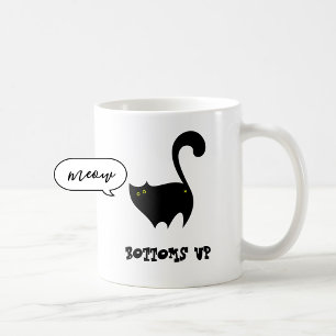 Caneca De Café Cartografia de Gatinho Engraçado de Gato Negro