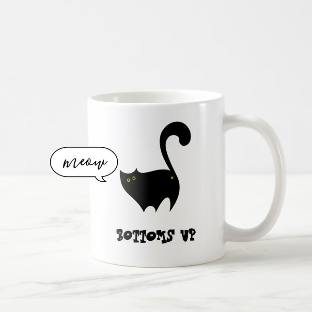 Caneca De Café Cartografia de Gatinho Engraçado de Gato Negro (Criador carregado)