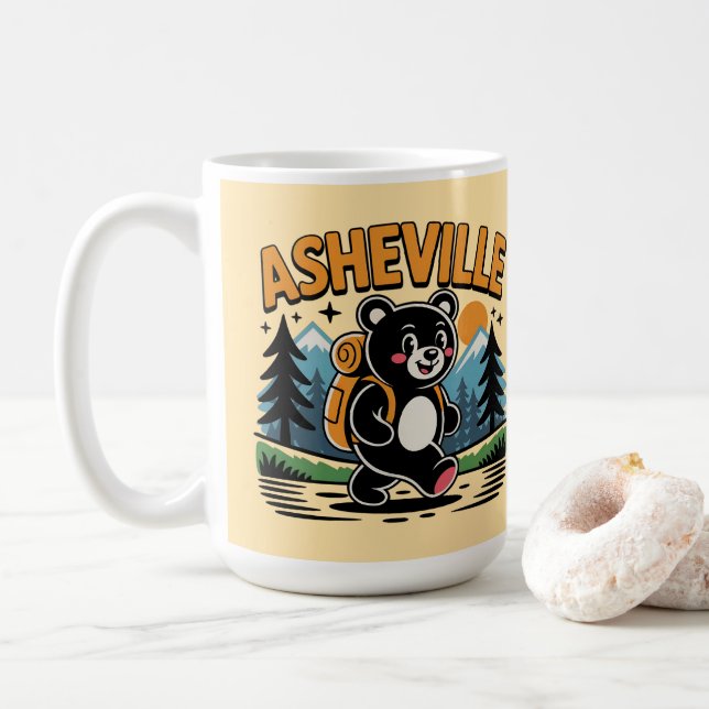 Caneca De Café Cartografia de Hiperligação do Urso Negro de Ashev (Com Donut)