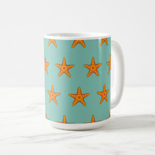 Caneca De Café Cartografia de Starfish Laranja-Corte