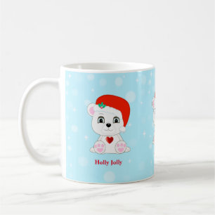 Caneca De Café Cartografia do Urso Polar de Natal Bonito em Azul