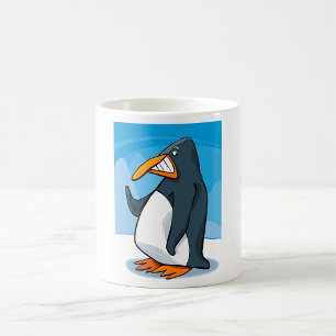 Caneca De Café Cartografia Engraçado e Irritado do Pinguim Onda L