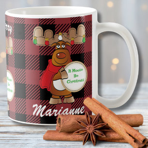 Caneca De Café Cartoon Black Red Funny Say de Natal