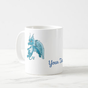 Caneca de Café Cartoon Blue Dragon
