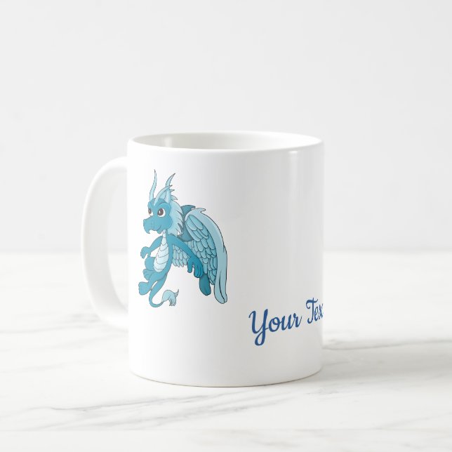 Caneca de Café Cartoon Blue Dragon (Frente Esquerda)