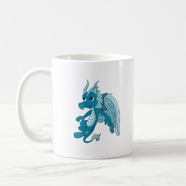 Caneca De Café Cartoon Blue Dragon (Esquerda)