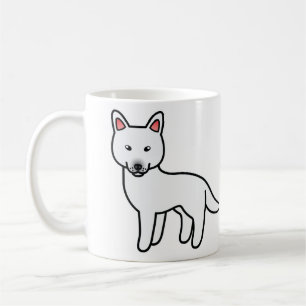 Caneca De Café Cartoon Branco - Cão-de-Céu Siberiano