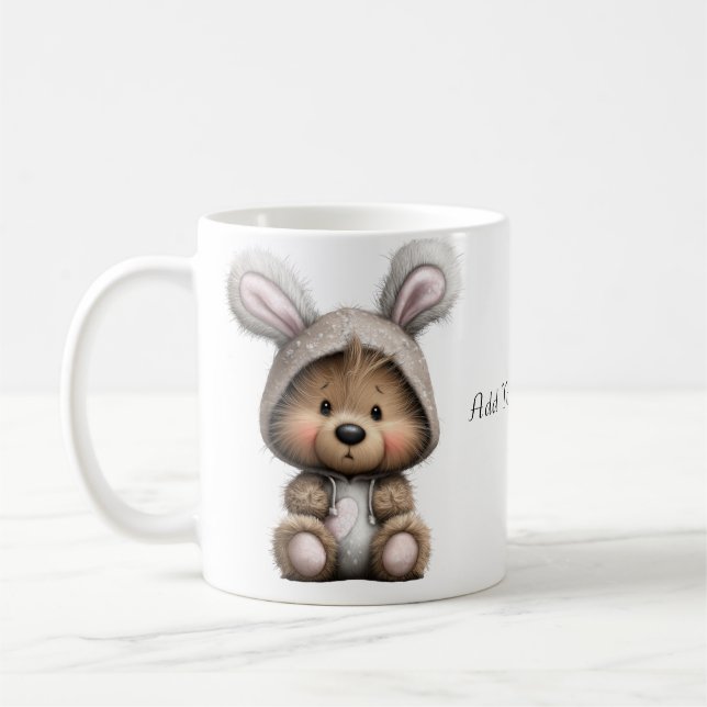 Caneca De Café Cartoon Bunny Bear Ceramic Coffee Mug (Esquerda)