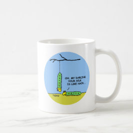 Caneca De Café Cartoon Caldeirões De Silkworm Apaixonados Engraça