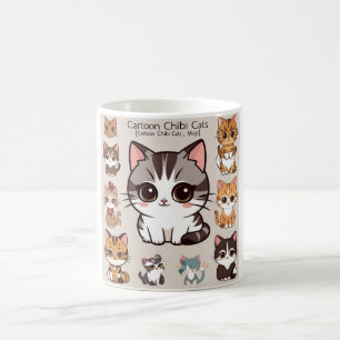 Caneca De Café Cartoon Chibi Cats Mug