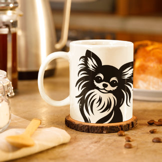 Caneca De Café Cartoon Chihuahua, de cabelos longos, bonito