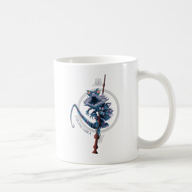 Caneca De Café Cartoon Chupacabra & Elder Wand (Direita)