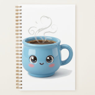 Caneca de Café Cartoon com Olhos Planejador
