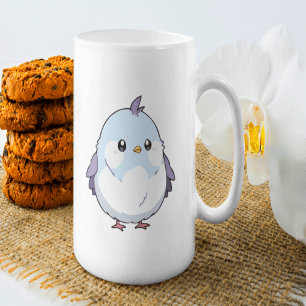 Caneca De Café Cartoon de Aves Cute Kawaii Chubby - Pastel Adoráv