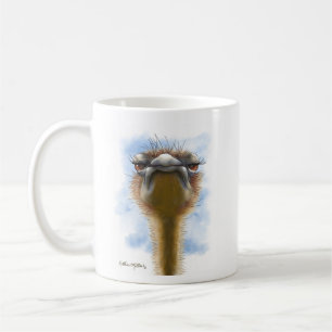 Caneca De Café Cartoon de avestruz indignada