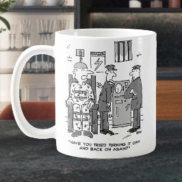 Caneca De Café Cartoon de cadeira elétrica defeituoso - Engraçado
