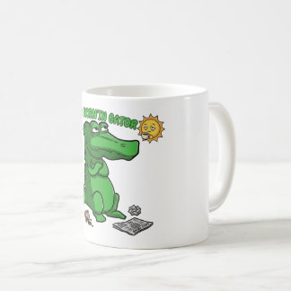 Caneca De Café Cartoon de Café do Jacaré Sonolento Divertido