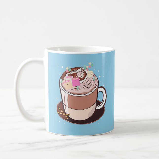 Caneca De Café Cartoon de chocolate quente animado e bonito (Esquerda)