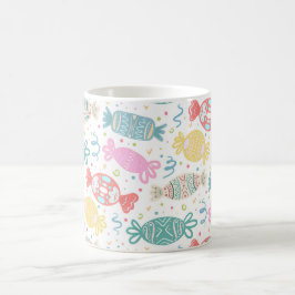 Caneca De Café Cartoon de cores festivas multicolores