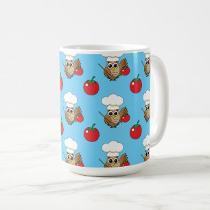 Caneca De Café Cartoon de Coruja Cozinhar