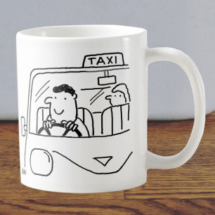 Caneca De Café Cartoon de driver de táxi