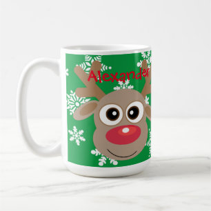 Caneca De Café Cartoon de Ensino em Floco de Neve Verde