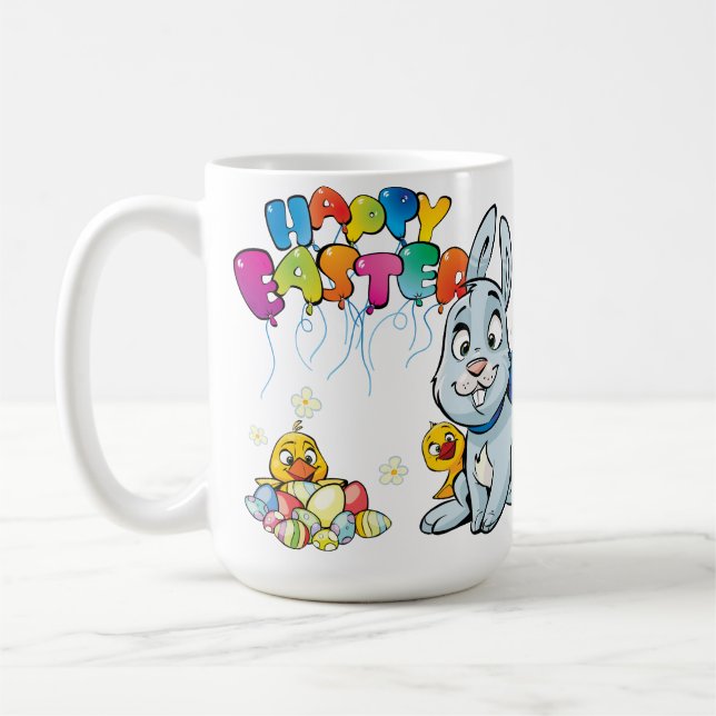 Caneca De Café Cartoon de felz pascoa (Esquerda)
