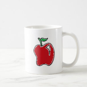 Caneca De Café Cartoon de Fruta de Maçã Vermelha desenhada à mão