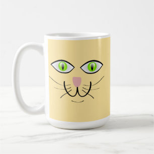 Caneca De Café Cartoon de Gato Cara Engraçada-29034