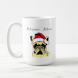 Caneca De Café Cartoon de Natal do Bulldog Francês
