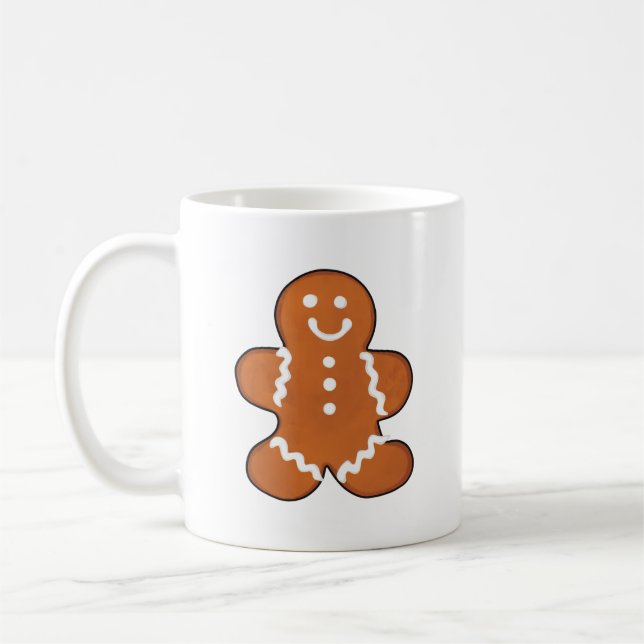 Caneca De Café Cartoon de Natal do Gingerbird Man Cookie (Esquerda)