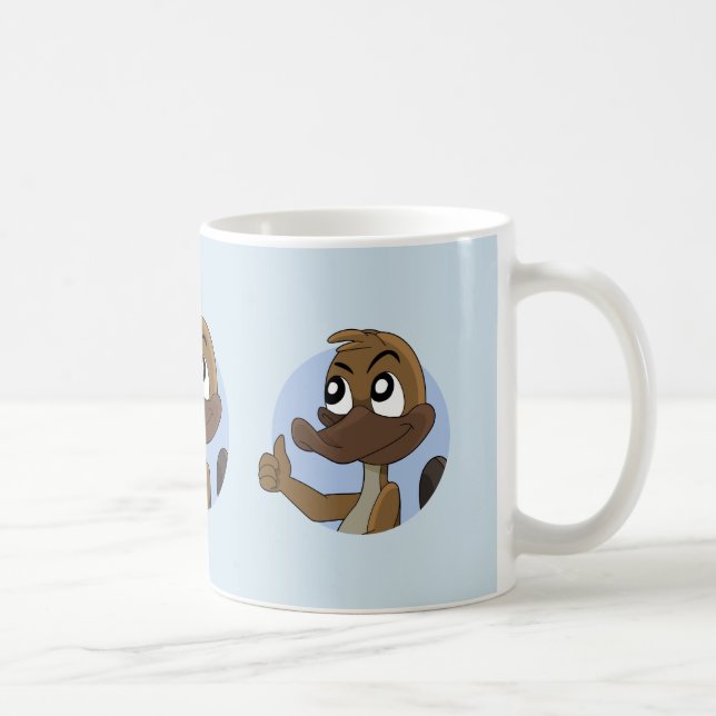 Caneca de café cartoon de ornitorrinco dando poleg (Direita)