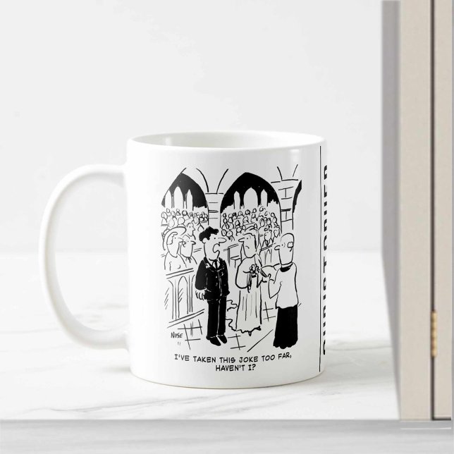Caneca De Café Cartoon de Piada Prática do Noivo no Casamento (Criador carregado)