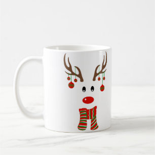 Caneca De Café Cartoon de Reindeer de Natal