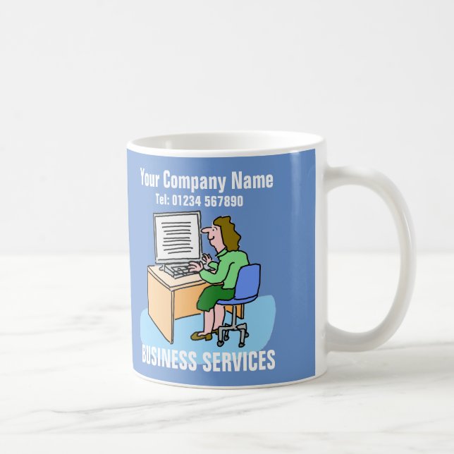 Caneca De Café Cartoon de Trabalhadores de Serviços de Negócios (Direita)