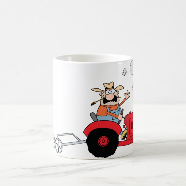 Caneca De Café Cartoon de Trator de Agricultor Country Humorístic (Centro)