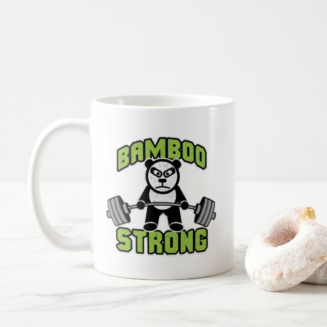 Caneca De Café Cartoon de Urso Panda - Bambu Forte - Elevador (Com Donut)