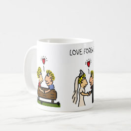 Caneca De Café Cartoon do Casal 🎉 Envelhecimento
