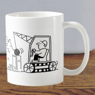 Caneca De Café Cartoon do Contratante da Demolição