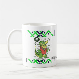 Caneca De Café Cartoon do Gator hipster - Tendy Alligator Art Mug