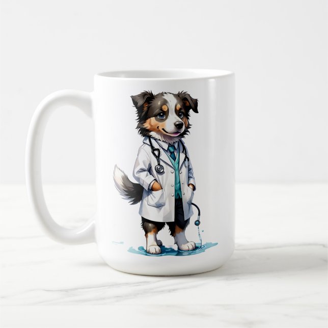 Caneca De Café Cartoon Dog Veterinarian (Esquerda)