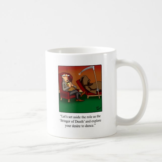 Caneca De Café Cartoon Engraçado de Dança (Direita)