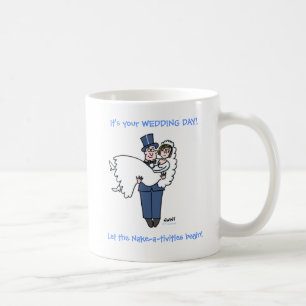 Caneca De Café Cartoon Engraçado Lua de Honeymoon Newlyweds Prim