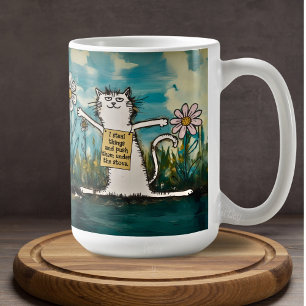 Caneca De Café Cartoon Engraçado Memória de Gato