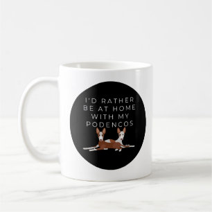 Caneca De Café Cartoon Engraçado Podencos Preto