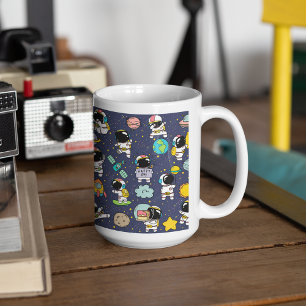 Caneca De Café Cartoon espacial astronauta