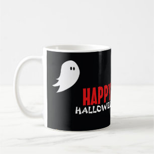 Caneca De Café Cartoon fantasma da cidade de Halloween