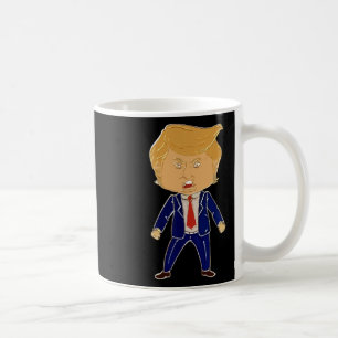 Caneca De Café Cartoon Feliz do Trump – Gráfico de Tendência de M